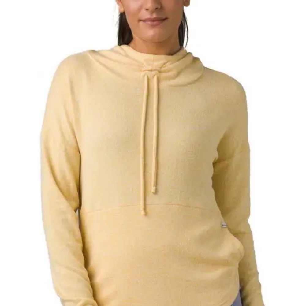 prAna Women's Foresta Top Long Sleeve Light Weight Hoodie Birch Size Small